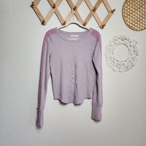 We The Free Waffle Knit Long-Sleeve Snap Button Details Women's Size M